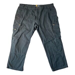 Carhartt Pants Mens 46x30 Double Knee Cargo Green Ripstop Relaxed Work B342-BLK